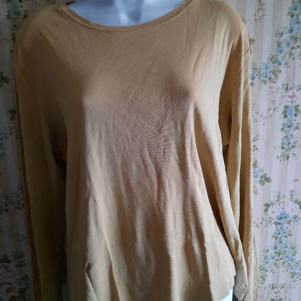 Eddie Bauer size large gold long sleeve
